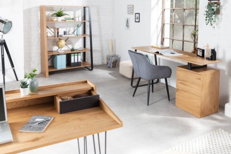 Industrieel bureau STUDIO 110 cm eiken-look laptoptafel met haarspeldpoten - Img 8