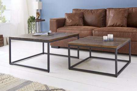 Industriële salontafels 75 cm acaciahout - Img 2