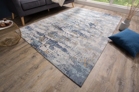 Luxe vloerkleed 240x160cm blauw katoen - Img 2