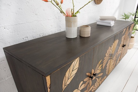 massief dressoir 175 cm met bloemmotief van mangohout - Img 5