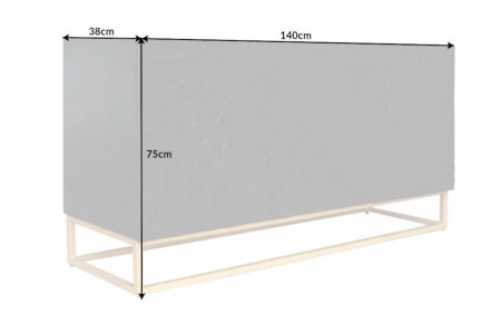 Massief dressoir SCORPION 140 cm zwart mangohout uitgebreid 3D-houtsnijwerk - Img 2