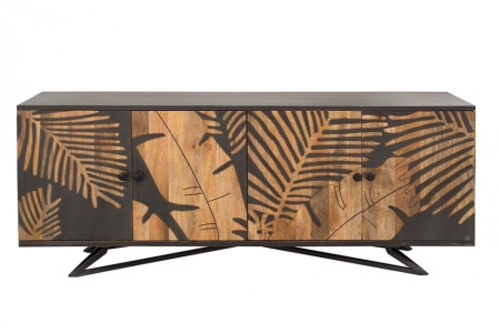Massief dressoir TROPICAL 175 cm mangohout bloemmotief - Img 7
