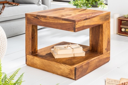 Massief kostbare houten salontafel GIANT 45 cm Sheesham Stone Finish - Img 3