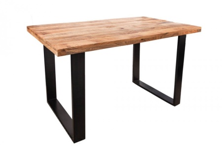 Massieve eettafel IRON CRAFT 120 cm mangohout ijzer industrieel design - Img 5