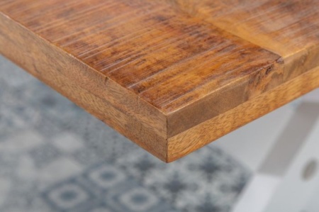 Massieve eettafel LONG ISLAND 160cm mangohout X-frame landelijke stijl - Img 5