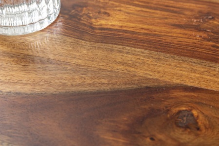 Massieve eettafel MAKASSAR 80cm sheesham rond met haarspeldpoten - Img 6