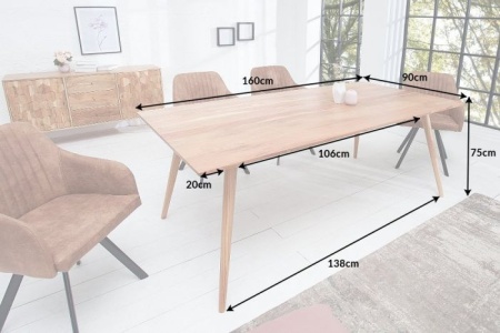 Massieve eettafel MYSTIC LIVING 160cm acacia naturel massief hout - Img 3