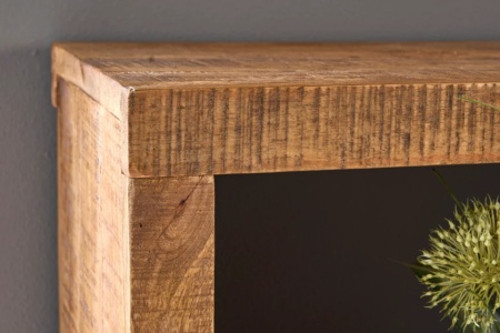 Massieve open wandkast IRON CRAFT 172 cm mangohout boekenplank acht vakken industrieel design - Img 6