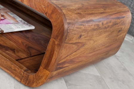 Massieve salontafel Curf 100 cm Sheesham Wood Stone Finish TV-Lowboard - Img 4