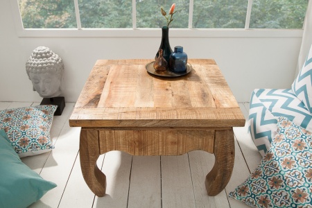 Massieve salontafel OPIUM ANTIQUE 60 cm naturel mangohout - Img 5