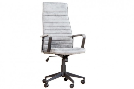 Modern design bureaustoel LAZIO highback microfiber vintage grijze executive stoel met armleuningen - Img 2
