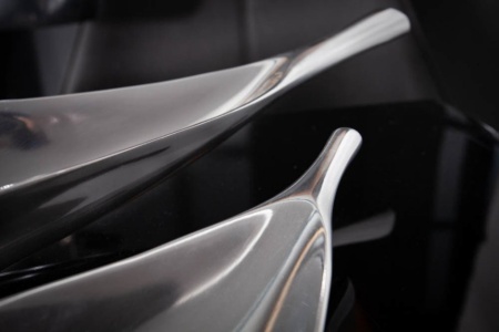 Moderne decoratieve schaal SILVER LEAF 41 cm zilver aluminium - Img 5