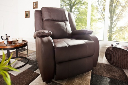 Moderne relax fauteuil Bruin fauteuil met ligfunctie - Img 4