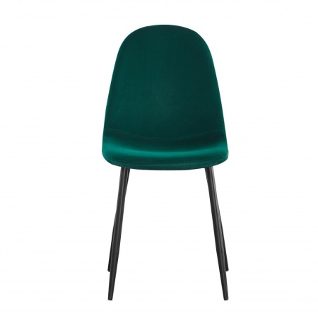 moderne Stoel Velours stof Groen Zwarte poten set van 4 - Img 2