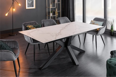 Moderne uitschuifbaar keramische eettafel 180-225cm marmer look - Img 3
