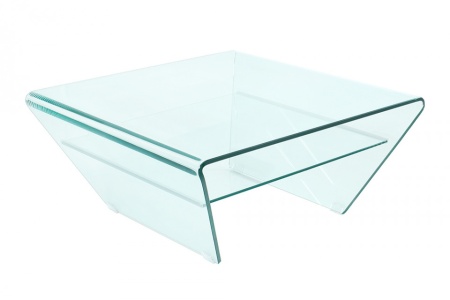 Moderne vierkant glazen transparant salontafel FANTOME 70 cm - Img 7