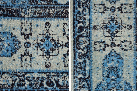 Oosters katoenen vloerkleed 240x160cm blauw geometrisch patroon - Img 7