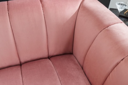 Retro 3-zitsbank NOBLESSE 225cm antiek roze fluweel 3-zits met decoratief stiksel - Img 3