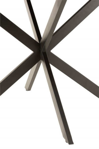 Ronde Marmeren Eettafel Marmer/Ijzer Zwart 120cm - Img 2