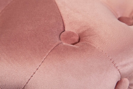 Roze gecapitonneerd Elegante Poef Chesterfield oud rose goud fluweel 37 cm - Img 6