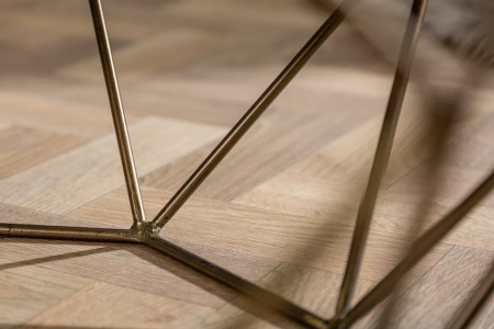 Salontafel Messing met Marmer Blad Groen Diamond 69 cm - Img 6