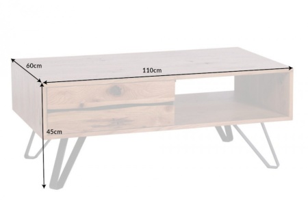 Salontafel met massieve boomrand LIVING EDGE 110 cm geolied wild eiken - Img 2