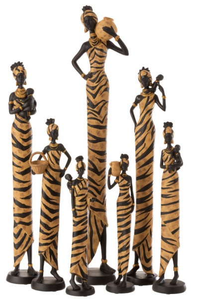Staande Deco Beeld Afrikaanse Vrouw Zebra Poly Zwart/Bruin - Img 2
