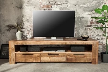 Tv meubel Massief Mangohout IRON Tv kast 170 cm met 3 lades - Img 2