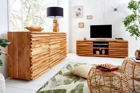 Tv meubel massiev Acaciahout 150 cm met een uitgebreid front - Img 2