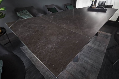 Uitschuifbare eettafel Gomes 180-220-260 cm keramiek plaat in grafiet look - Img 6
