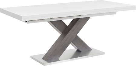 Uitschuifbare wit mat Eettafel "Comfort C", 180-280 cm met X-onderstel in grafiet 180-280 cm - Img 5