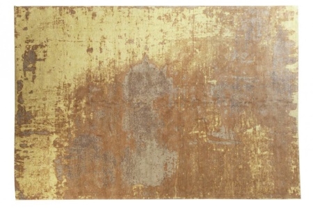 Vintage katoenen vloerkleed 350x240cm roestbruin verwassen gebruikte look - Img 7