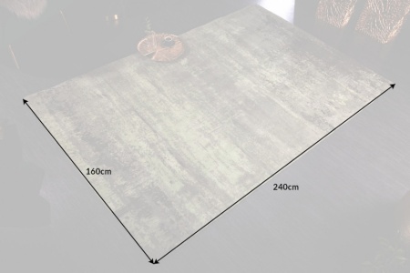 Vintage vloerkleed 240x160cm groen verwassen gebruikte look - Img 2