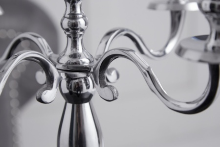 Barok kandelaar 41cm zilver 5-armige luster aluminium gepolijste kandelaar - Img 5