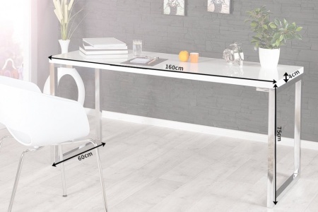 Bureau hoogglans wit white desk 160x60cm - Img 8