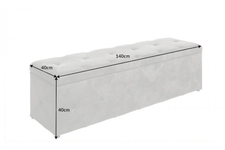 Chesterfield bedbank EXTRAVAGANCIA 140 cm grijs fluweel met opbergruimte - Img 8