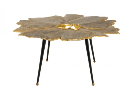 Decoratieve salontafel GINKGO 95cm goud zwart handgemaakt metaal - Img 7