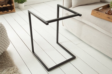 Design bijzettafel CIA 40cm acacia massief houten zwarte dienbladtafel - Img 6