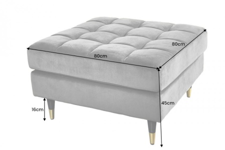 Design kruk COSY VELVET 80cm mosterdgeel goud fluwelen metalen poten - Img 8