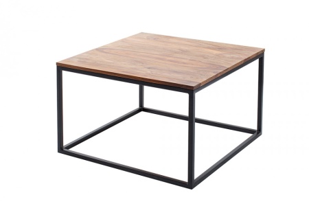 Design salontafel ELEMENTS 70cm Sheesham stone finish ijzer zwart mat - Img 5