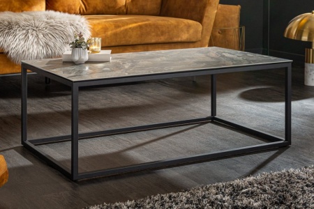 Design salontafel SYMBIOSE 100cm taupe keramiek in marmerlook - Img 3