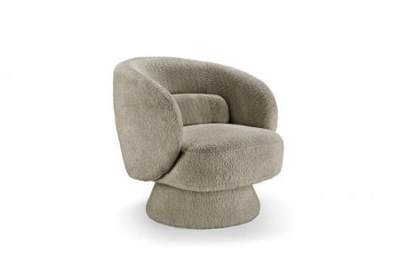 Draaibare designfauteuil BOSSA NOVA 80cm bouclé taupe - Img 6