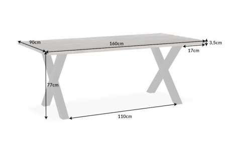 Eettafel Genesis Vintage 160cm Massief Acacia Hout - Img 2