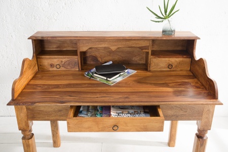 Elegant secretaresse HEMINGWAY L 115 cm Bureau Sheesham massief hout - Img 6