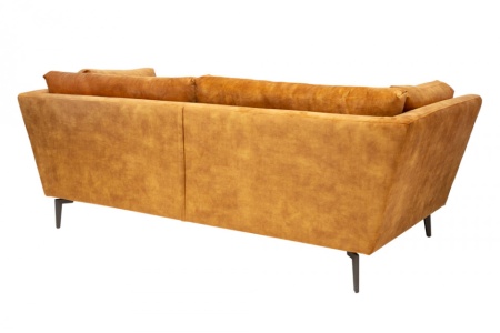 Elegante 3-zits bank MARVELOUS 220 cm antiek roestbruin fluweel 3-zits bank inclusief kussens - Img 8