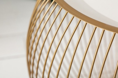 Elegante salontafel STORAGE 51 cm goud witte opbergmand met dienblad - Img 7