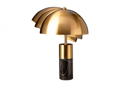Elegante tafellamp QUE 52cm goud zwart met marmeren voet - Img 7