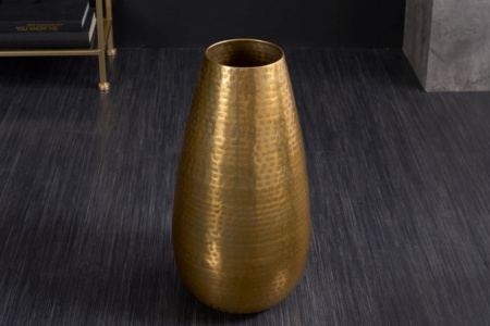 Elegante vaas ORIENT 50cm goud in gehamerd rasterpatroon - Img 3