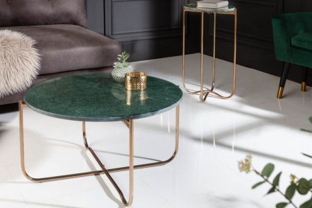 Exclusieve salontafel NOBLE 62 cm groen echt marmer hoogwaardige afwerking - Img 5