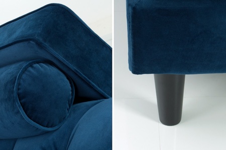 Extravagante Chesterfield-ontwerp hoekbank met 3 plaatsen COSY VELVET donkerblauwe fluwelen kernzithoek - Img 7